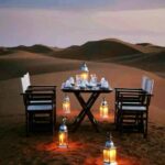 The desert camp at night in Merzouga desert