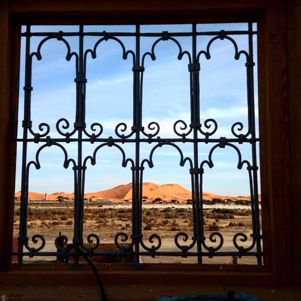 A panoramic view from a house made with mud in Merzouga desert