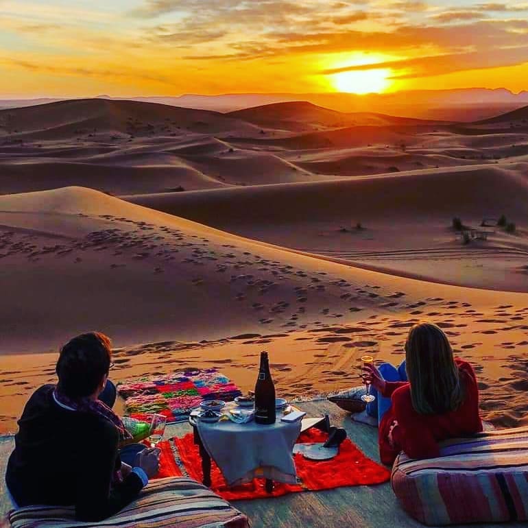 DESERT SUNSET in Merzouga desert